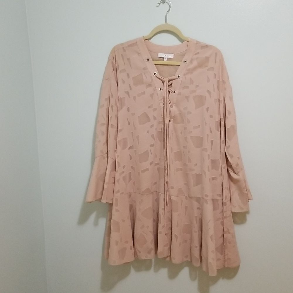 IRO blush colored oversized baby doll dress, size 16 (38).